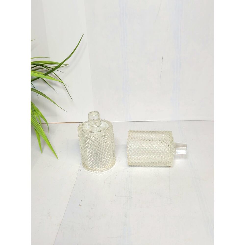 2 Vintage Faroy Diamond Clear Votive Cups Pegged, Candle Sconce Holders